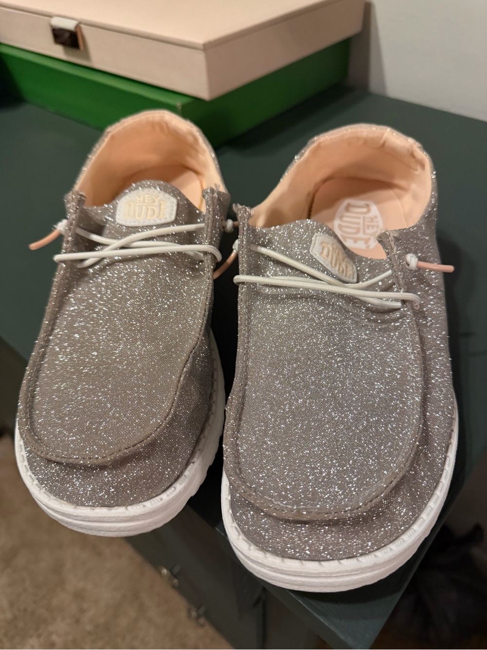 Glitter Slip-On Casual Shoes - rose gold